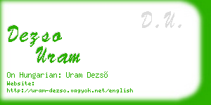 dezso uram business card